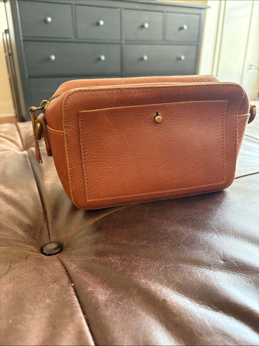 Madewell Leather Crossbody Bag in Tan